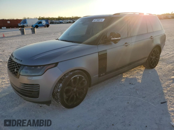 2020 Land Rover Range Rover z VIN SALGS5SEXLA569475, wystawiony jako Copart lot #82700814 z przebiegiem 73 738 mil mil oraz Szkoda całkowita • Salvage title. Historia ofert i sprzedaży dostępna na DreamBid. Obrazek 1.