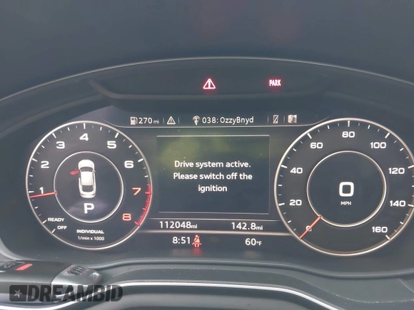 2019 Audi A5 Sportback Prestige with VIN WAUFNCF55KA016463, listed as a IAAI auction lot 41801790 with 112,048 mi miles. Bid and sale history available at carsss.com. Image 7.