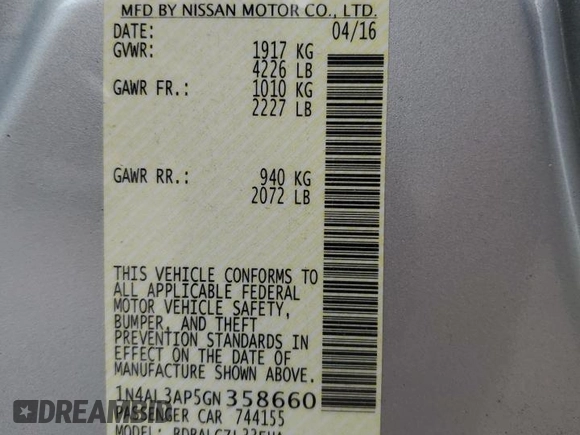 2016 Nissan Altima S z VIN 1N4AL3AP5GN358660, wystawiony jako Copart lot #53174425 z przebiegiem 97 612 mil mil oraz Szkoda całkowita • Salvage title. Historia ofert i sprzedaży dostępna na DreamBid. Obrazek 12.
