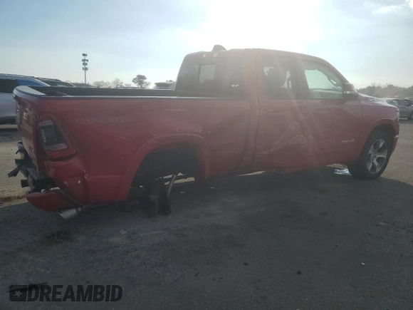 2020 Ram 1500 Laramie with VIN 1C6SRFDT9LN401373, listed as a Copart auction lot 88947705 with 52,161 mi miles and Salvage Title. Bid and sale history available at carsss.com. Image 3.