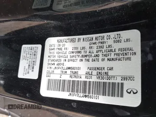 2021 Infiniti Q60 Red Sport 400 with VIN JN1FV7LL4MM560101, listed as a IAAI auction lot 41459579 with 29,340 mi miles and . Bid and sale history available at DreamBid. Image 9.