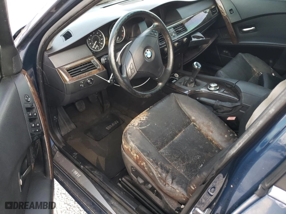 2005 BMW 5 Series 530i with VIN WBANA73595B048852, listed as a Copart auction lot 87394924 with 0 mi miles and Salvage Title. Bid and sale history available at carsss.com. Image 8.