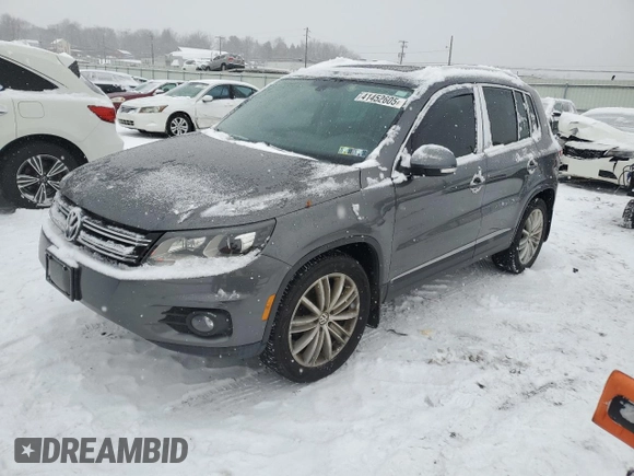2016 Volkswagen Tiguan S with VIN WVGBV7AXXGW616936, listed as a Copart auction lot 41452605 with 92,541 mi miles and Salvage Title. Bid and sale history available at DreamBid. Image 1.