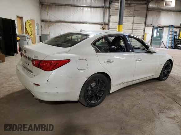 2017 Infiniti Q50 Premium with VIN JN1CV7AR2HM681323, listed as a Copart auction lot 45665735 with 107,082 mi miles and Salvage Title. Bid and sale history available at carsss.com. Image 3.