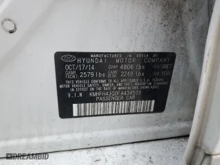2015 Hyundai Azera Limited with VIN KMHFH4JG0FA434519, listed as a Copart auction lot 43418745 with 58,369 mi miles and Salvage Title. Bid and sale history available at carsss.com. Image 13.