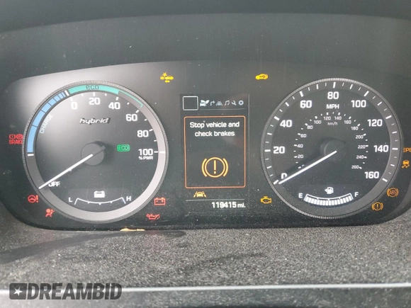 2016 Hyundai Sonata Hybrid Limited with VIN KMHE34L18GA017041, listed as a Copart auction lot 47488955 with 119,415 mi miles and Salvage Title. Bid and sale history available at carsss.com. Image 9.