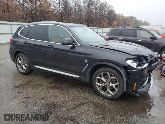 2021 BMW X3 xDrive30i with VIN 5UXTY5C0XM9F26203, listed as a Copart auction lot 44698984 with 37,923 mi miles and Non Repairable. Bid and sale history available at DreamBid. Image 4.