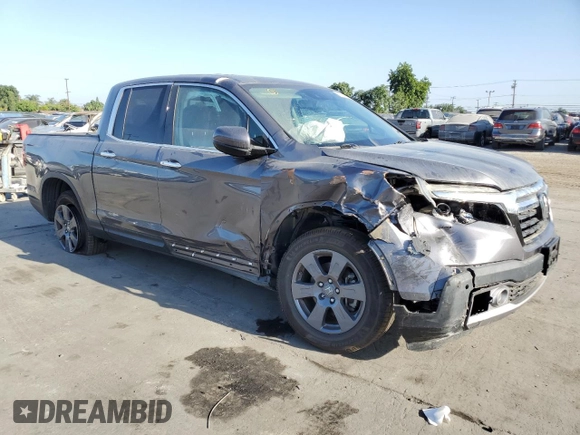 2020 Honda Ridgeline RTL-E with VIN 5FPYK3F76LB010841, listed as a Copart auction lot 67267635 with 53,055 mi miles and Salvage title. Bid and sale history available at DreamBid. Image 4.