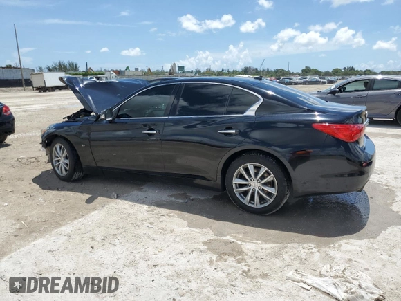 2014 Infiniti Q50 Premium with VIN JN1BV7AP1EM688303, listed as a Copart auction lot 60637845 with 160,017 mi miles and Salvage title. Bid and sale history available at DreamBid. Image 2.