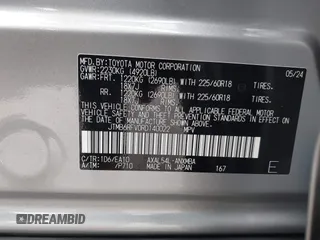 2024 Toyota RAV4 Hybrid XLE Premium with VIN JTMB6RFV0RD140022, listed as a IAAI auction lot 41779613 with 923 mi miles. Bid and sale history available at carsss.com. Image 9.