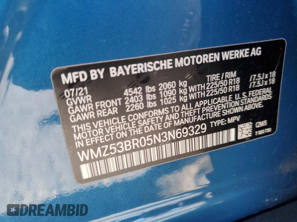 2022 MINI Countryman Cooper S with VIN WMZ53BR05N3N69329, listed as a Copart auction lot 41713105 with 44,764 mi miles and Salvage title. Bid and sale history available at DreamBid. Image 14.
