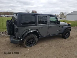 2022 Jeep Wrangler Unlimited Willys with VIN 1C4HJXDN7NW156538, listed as a Copart auction lot 79195464 with 87,081 mi miles and Salvage Title. Bid and sale history available at DreamBid. Image 3.