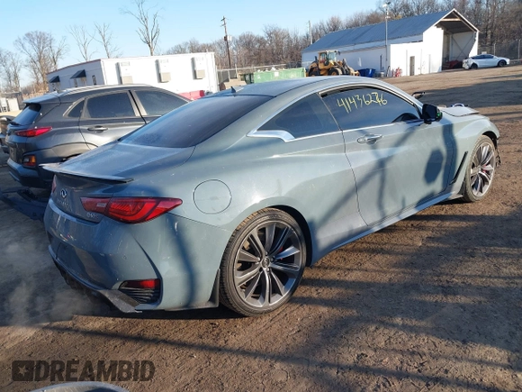 2022 Infiniti Q60 Red Sport 400 with VIN JN1FV7LL0NM680575, listed as a IAAI auction lot 41436276 with 26,862 mi miles and . Bid and sale history available at DreamBid. Image 4.