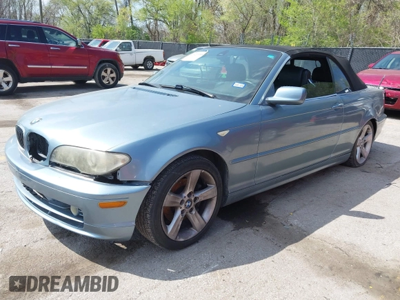 2004 BMW 3 Series 325Ci with VIN WBABW33454PL25129, listed as a IAAI auction lot 42027355 with 124,681 mi miles. Bid and sale history available at carsss.com. Image 2.