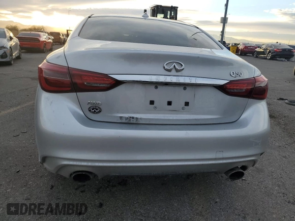 2020 Infiniti Q50 with VIN JN1EV7AR7LM255371, listed as a Copart auction lot 41490195 with 85,974 mi miles and Salvage Title. Bid and sale history available at DreamBid. Image 6.