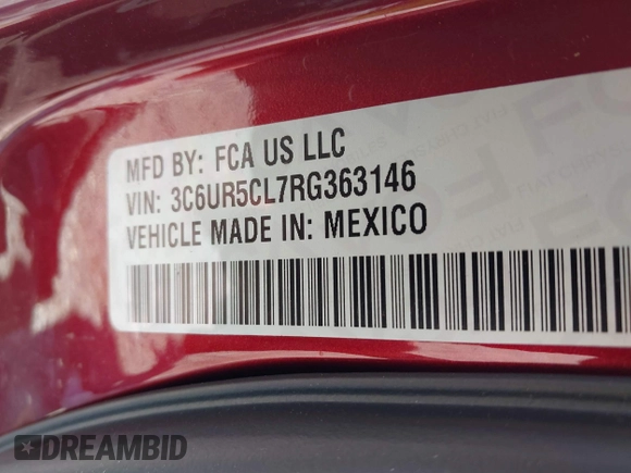 2024 Ram 2500 Tradesman with VIN 3C6UR5CL7RG363146, listed as a IAAI auction lot 42139238 with 8,394 mi miles and . Bid and sale history available at DreamBid. Image 9.