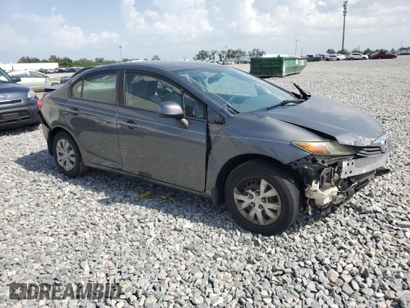 2012 Honda Civic LX z VIN 19XFB2F54CE379485, wystawiony jako Copart lot #60303675 z przebiegiem 156 462 mil mil oraz Czysty tytuł • Clean title. Historia ofert i sprzedaży dostępna na DreamBid. Obrazek 4.