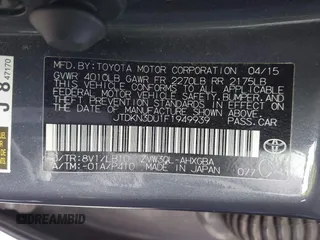 2015 Toyota Prius Four with VIN JTDKN3DU1F1949939, listed as a IAAI auction lot 41741074 with 186,714 mi miles. Bid and sale history available at carsss.com. Image 9.