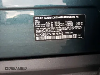 2025 BMW X5 xDrive40i with VIN 5UX23EU05S9X78749, listed as a Copart auction lot 48342605 with 0 mi miles and Salvage Title. Bid and sale history available at carsss.com. Image 15.