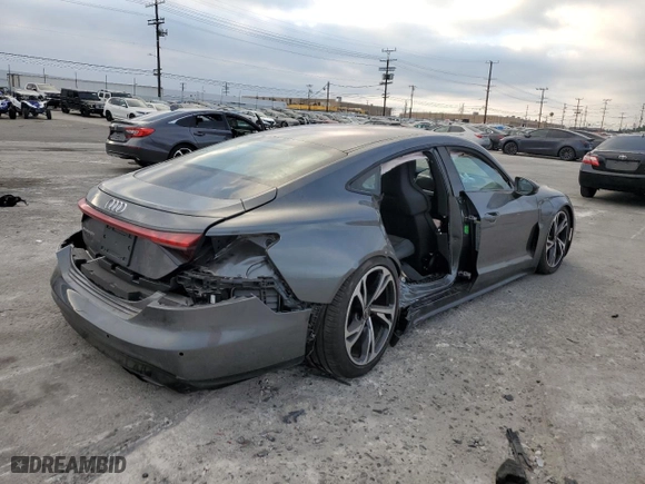 2023 Audi e-tron GT Premium Plus with VIN WAUCJBFW4P7005802, listed as a Copart auction lot 84640904 with 0 mi miles and Salvage Title. Bid and sale history available at carsss.com. Image 3.