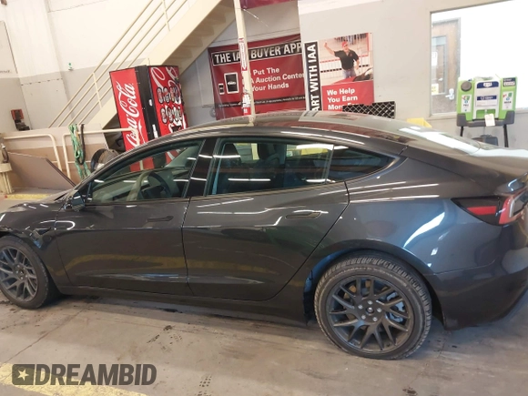 2024 Tesla Model 3 with VIN 5YJ3E1EA9RF835440, listed as a IAAI auction lot 41255559 with 4,789 mi miles. Bid and sale history available at carsss.com. Image 14.