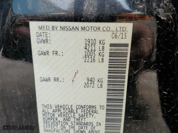 2015 Nissan Altima 2.5 S with VIN 1N4AL3AP6FN888683, listed as a Copart auction lot 53245425 with 216,189 mi miles and Clean Title. Bid and sale history available at carsss.com. Image 12.