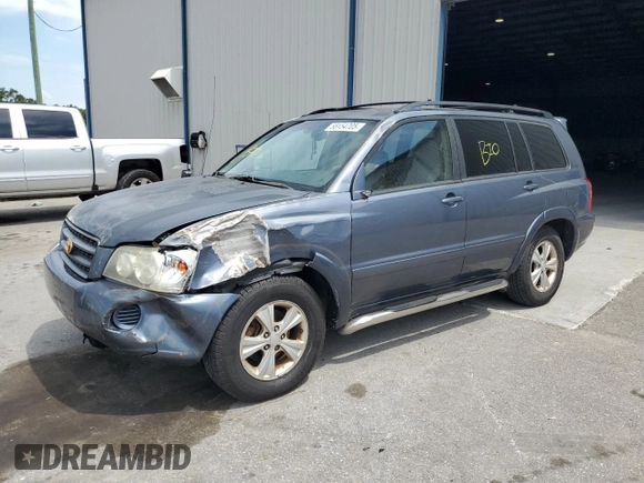 2002 Toyota Highlander z VIN JTEGD21A320028363, wystawiony jako Copart lot #58154705 z przebiegiem 138 157 mil mil oraz Szkoda całkowita • Salvage title. Historia ofert i sprzedaży dostępna na DreamBid. Obrazek 1.