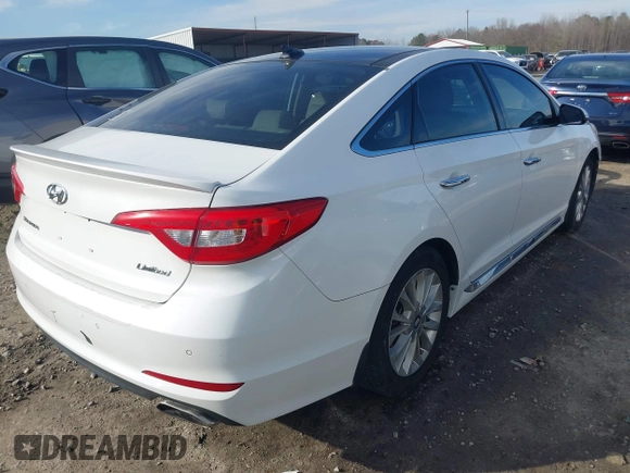 2015 Hyundai Sonata 2.4L Sport with VIN 5NPE34AF7FH035377, listed as a IAAI auction lot 41669248 with 155,385 mi miles. Bid and sale history available at carsss.com. Image 4.