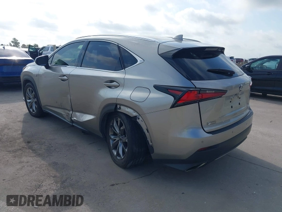 2020 Lexus NX 300 F Sport with VIN JTJSARBZ7L2175681, listed as a IAAI auction lot 42551410 with 49,965 mi miles and . Bid and sale history available at DreamBid. Image 3.