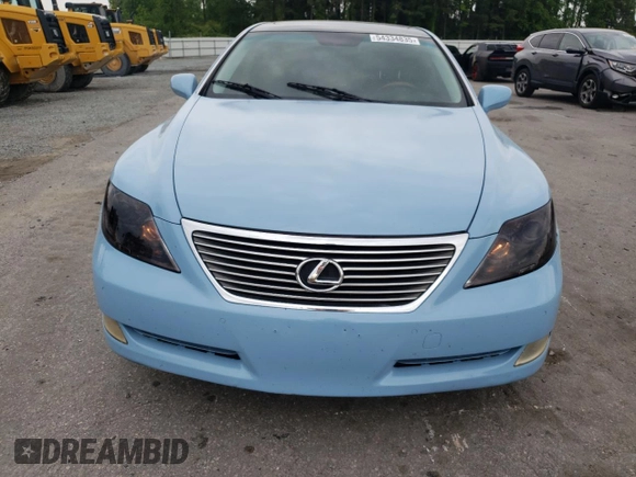 2007 Lexus LS 460 with VIN JTHBL46F675035124, listed as a Copart auction lot 54334835 with 155,919 mi miles and Salvage title. Bid and sale history available at DreamBid. Image 5.