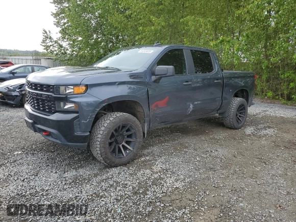 2021 Chevrolet Silverado 1500 Custom Trail Boss with VIN 1GCPYCEF7MZ283388, listed as a Copart auction lot 54305835 with 40,756 mi miles and Salvage Title. Bid and sale history available at DreamBid. Image 1.