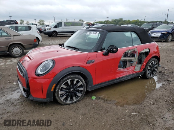 2023 MINI Convertible Cooper S с VIN WMW43DL07P3P47046, выставлен на аукционе Copart как лот 71647614 с пробегом 10 498 миль миль и Списание • Salvage title. История ставок и продаж доступна на DreamBid. Изображение 1.