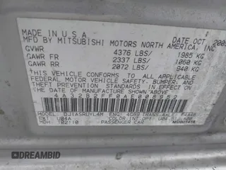 2010 Mitsubishi Galant FE with VIN 4A32B2FF0AE008952, listed as a IAAI auction lot 41626575 with 187,057 mi miles. Bid and sale history available at carsss.com. Image 9.