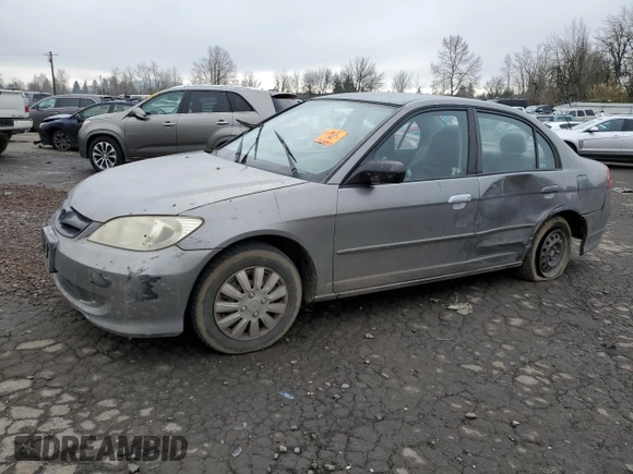 2004 Honda Civic LX with VIN 2HGES15584H528673, listed as a Copart auction lot 88170385 with 218,156 mi miles and Salvage Title. Bid and sale history available at DreamBid. Image 1.