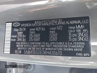 2024 Hyundai Tucson SEL z VIN 5NMJB3DE2RH420670, wystawiony jako IAAI lot #42454747 z przebiegiem 25 764 mil mil oraz . Historia ofert i sprzedaży dostępna na DreamBid. Obrazek 9.