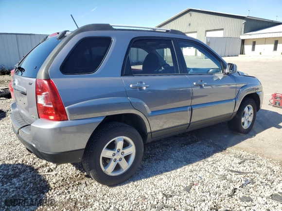 2009 Kia Sportage LX with VIN KNDJF723997613404, listed as a Copart auction lot 75807714 with 65,200 mi miles and Clean Title. Bid and sale history available at carsss.com. Image 3.