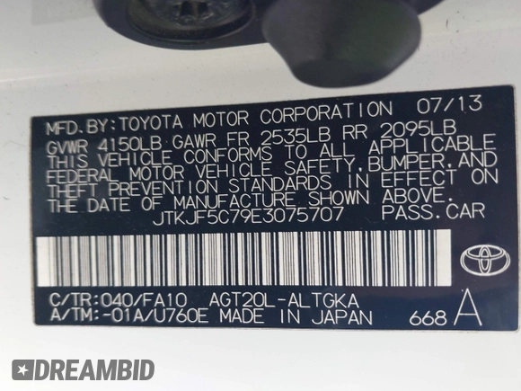 2014 Scion tC with VIN JTKJF5C79E3075707, listed as a IAAI auction lot 41557310 with 132,468 mi miles. Bid and sale history available at carsss.com. Image 9.