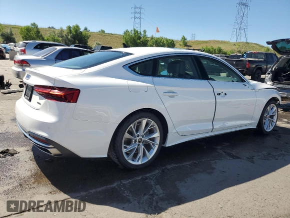 2023 Audi A5 Sportback Premium Plus with VIN WAUCBCF5XPA036078, listed as a Copart auction lot 57410534 with 12,848 mi miles and Salvage Title. Bid and sale history available at carsss.com. Image 3.