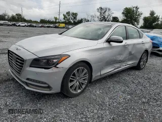 2019 Genesis G80 3.8L with VIN KMTFN4JE6KU323902, listed as a Copart auction lot 62907835 with 13,557 mi miles and Salvage title. Bid and sale history available at DreamBid. Image 1.