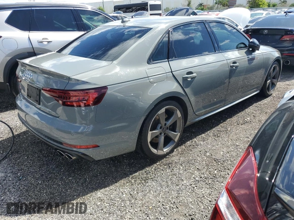 2019 Audi S4 Premium Plus with VIN WAUB4AF45KA067913, listed as a Copart auction lot 59495224 with 39,625 mi miles and Salvage Title. Bid and sale history available at carsss.com. Image 3.
