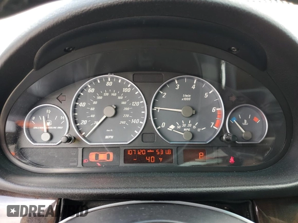 2001 BMW 3 Series 330Ci with VIN WBABS53421JU85877, listed as a Copart auction lot 52491245 with 107,120 mi miles and Non Repairable. Bid and sale history available at carsss.com. Image 9.