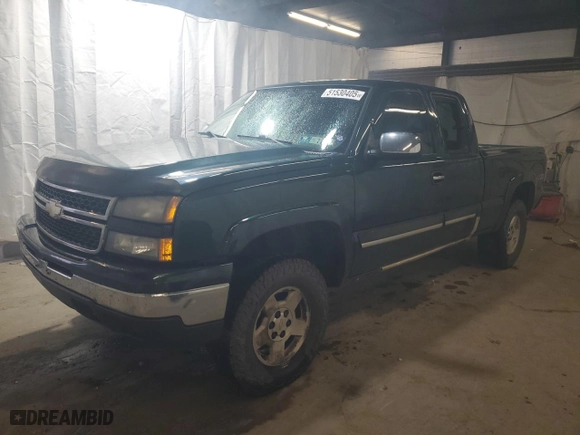 2006 Chevrolet Silverado 1500 LT1 with VIN 2GCEK19B761287571, listed as a Copart auction lot 51530405 with 196,250 mi miles and Clean Title. Bid and sale history available at carsss.com. Image 1.