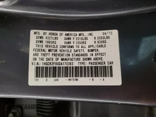 2013 Honda Accord EX-L with VIN 1HGCR2F8XDA170363, listed as a Copart auction lot 50372295 with 111,213 mi miles and Salvage Title. Bid and sale history available at DreamBid. Image 13.