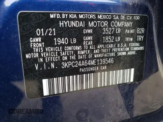 2021 Hyundai Accent SE with VIN 3KPC24A64ME139546, listed as a Copart auction lot 76922743 with 18,962 mi miles. Bid and sale history available at carsss.com. Image 12.