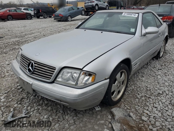 2000 Mercedes-Benz SL-Class with VIN WDBFA68FXYF193025, listed as a Copart auction lot 81906814 with 181,889 mi miles and Clean Title. Bid and sale history available at carsss.com. Image 1.