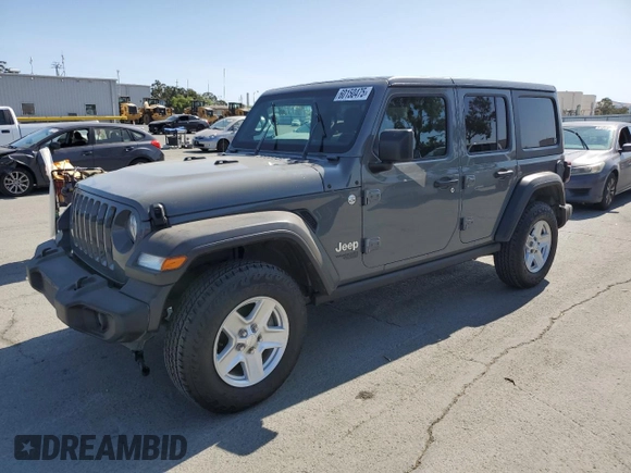 2018 Jeep Wrangler Unlimited Sport with VIN 1C4HJXDG9JW239352, listed as a Copart auction lot 60150475 with 53,697 mi miles and Salvage title. Bid and sale history available at DreamBid. Image 1.