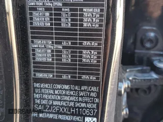 2020 Land Rover Range Rover Evoque S z VIN SALZJ2FXXLH110637, wystawiony jako Copart lot #53642685 z przebiegiem 53 350 mil mil oraz Szkoda całkowita • Salvage title. Historia ofert i sprzedaży dostępna na DreamBid. Obrazek 13.