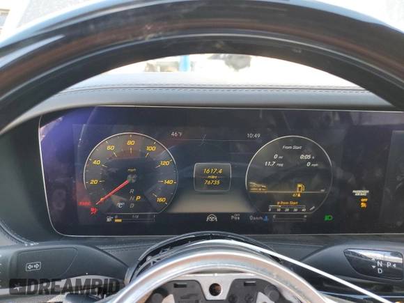 2018 Mercedes-Benz S 560 with VIN WDDUG8GB6JA398769, listed as a Copart auction lot 43329725 with 76,735 mi miles and Salvage Title. Bid and sale history available at carsss.com. Image 9.