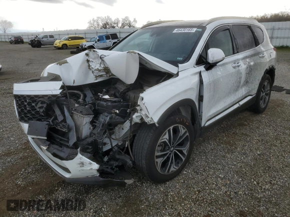 2019 Hyundai Santa Fe Ultimate with VIN 5NMS5CAA1KH073559, listed as a Copart auction lot 46430165 with 0 mi miles and Salvage Title. Bid and sale history available at carsss.com. Image 1.