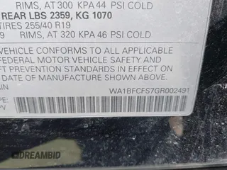 2016 Audi Q3 Premium Plus with VIN WA1BFCFS7GR002491, listed as a IAAI auction lot 42184078 with 161,186 mi miles and . Bid and sale history available at DreamBid. Image 9.